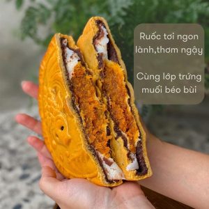 Bánh nướng nhân Mochi đậu đỏ ruốc bông trứng muối 300g
