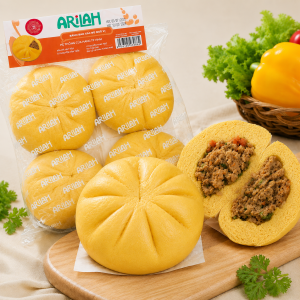 Bánh bao gấc bò ngũ vị ARILAH 140g (4 cái/Gói)